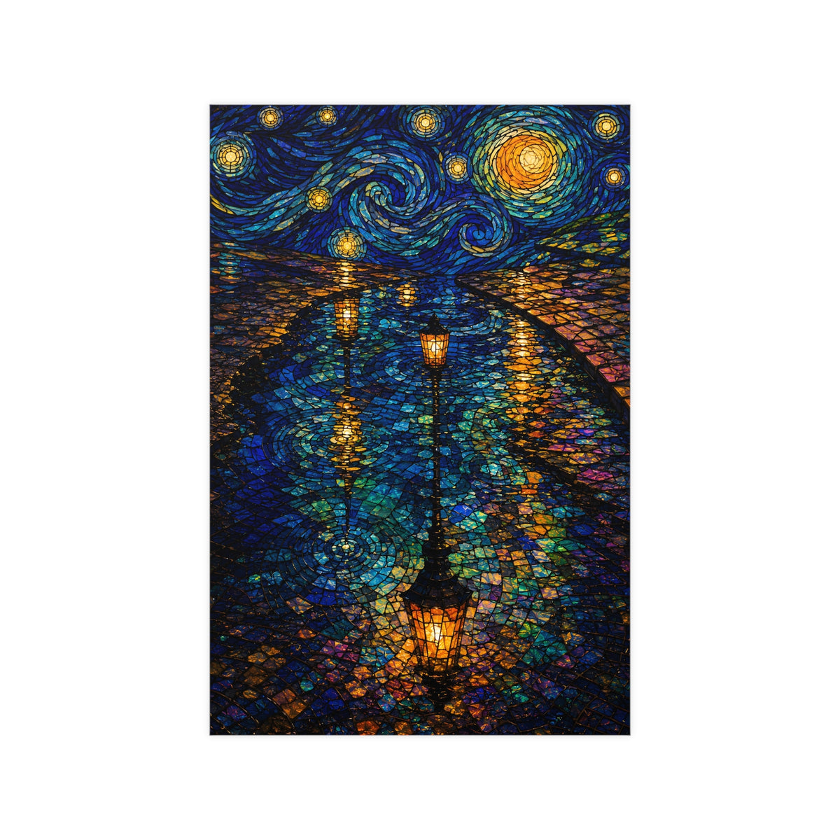 Lamps in a Puddle — lamps in a puddle, 12x18 in print