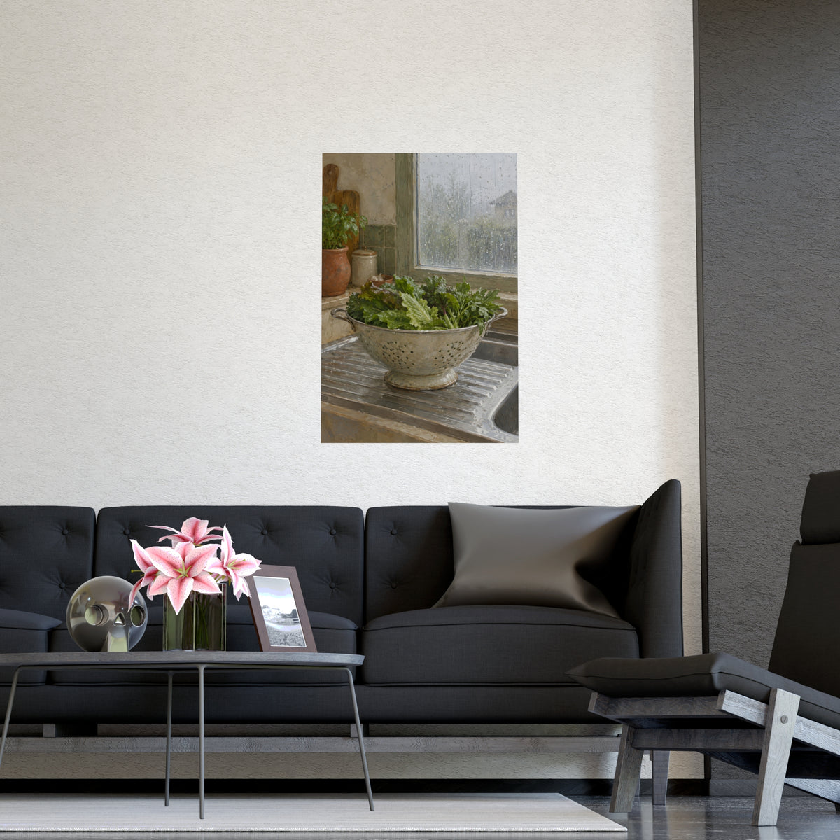 A Rainy Morning — a rainy morning, shown framed on a wall