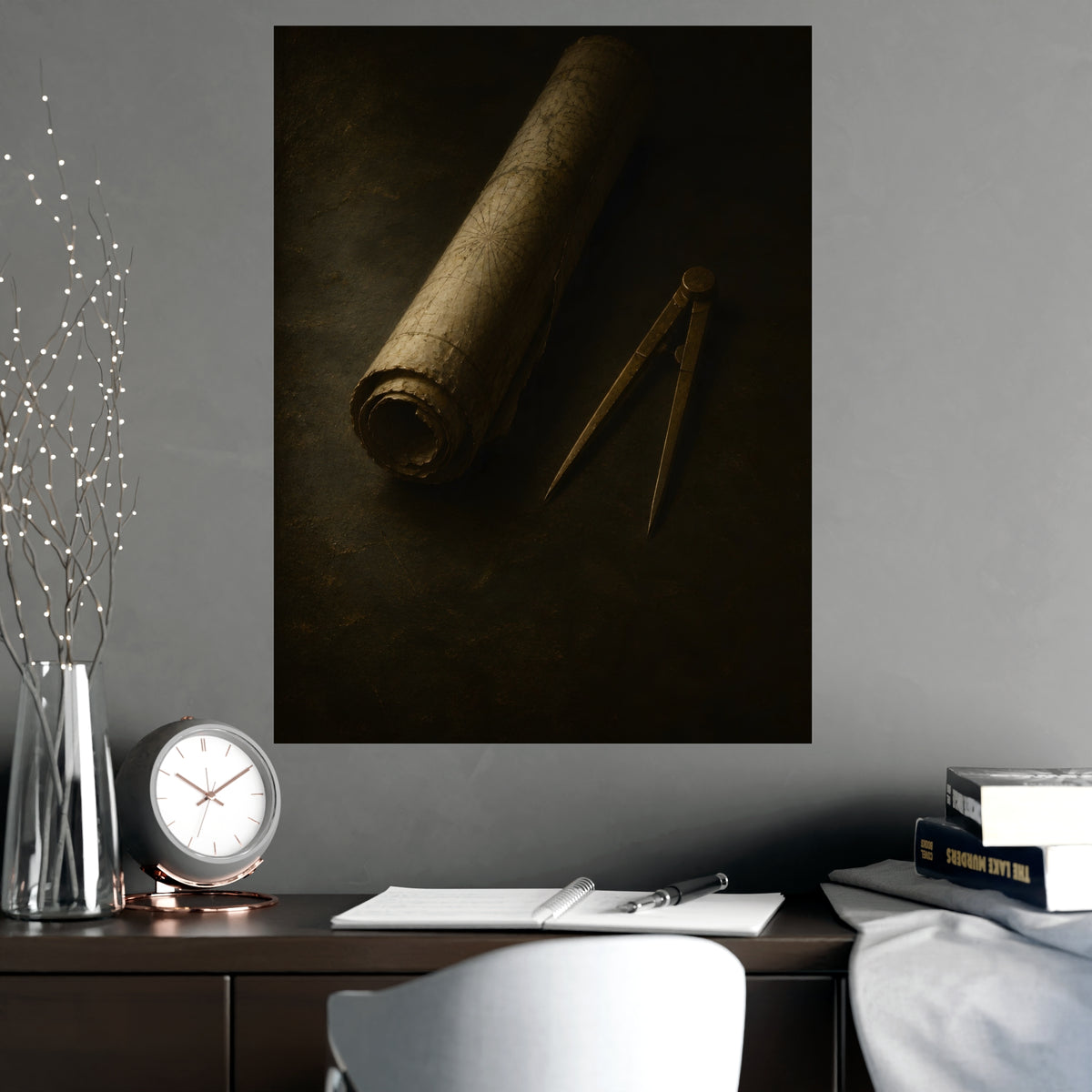 Chart and Dividers — chart and dividers, shown framed on a wall
