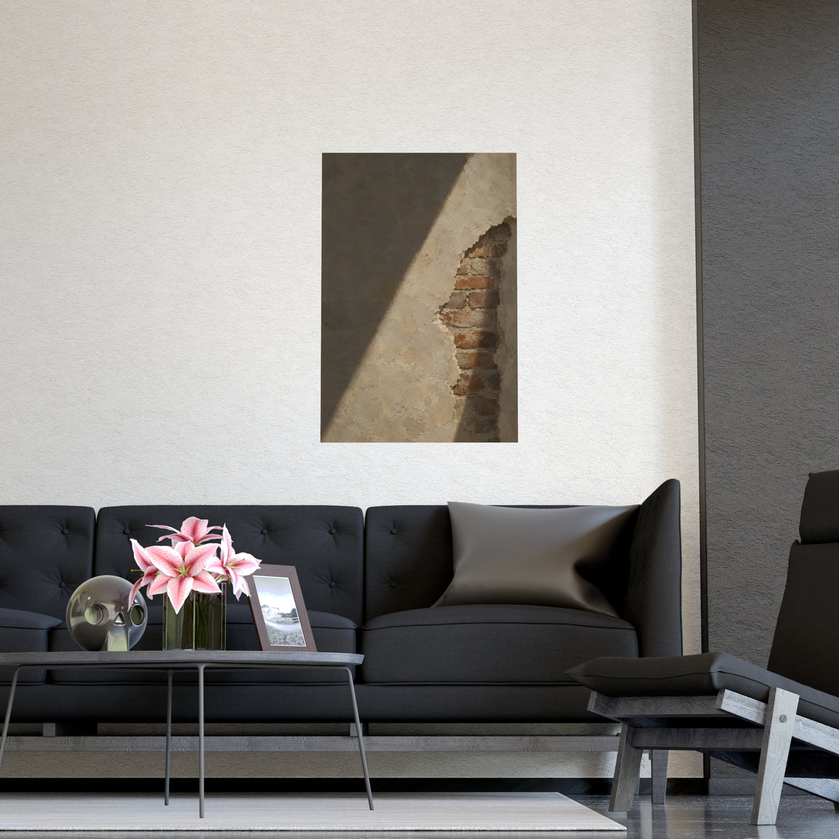 Where the Plaster Fell — where the plaster fell, shown framed on a wall