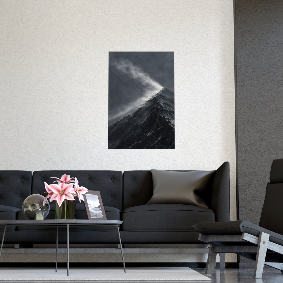 Snow off the Ridge — snow off the ridge, shown framed on a wall
