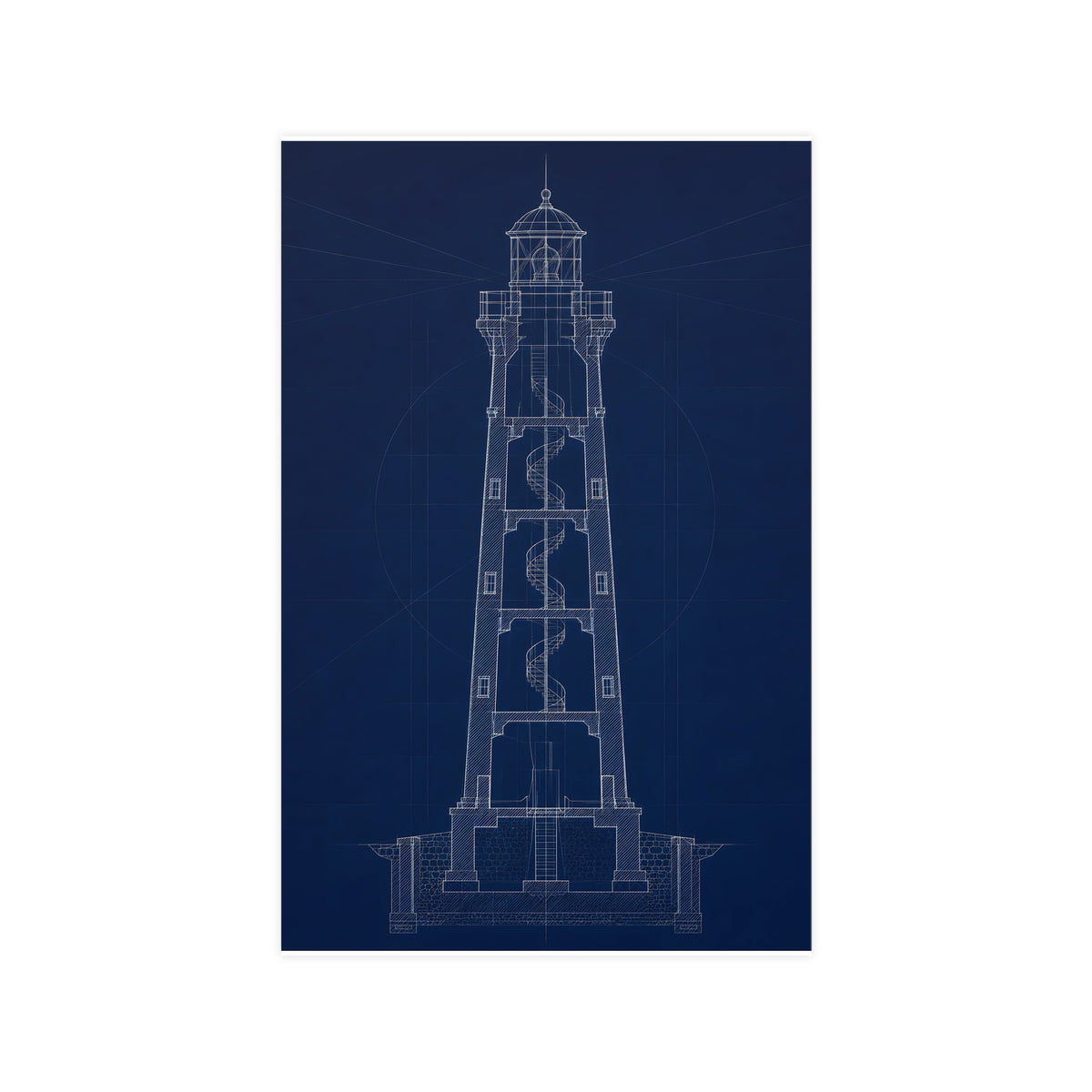Lighthouse, in Section — lighthouse, in section, 11x17 in print