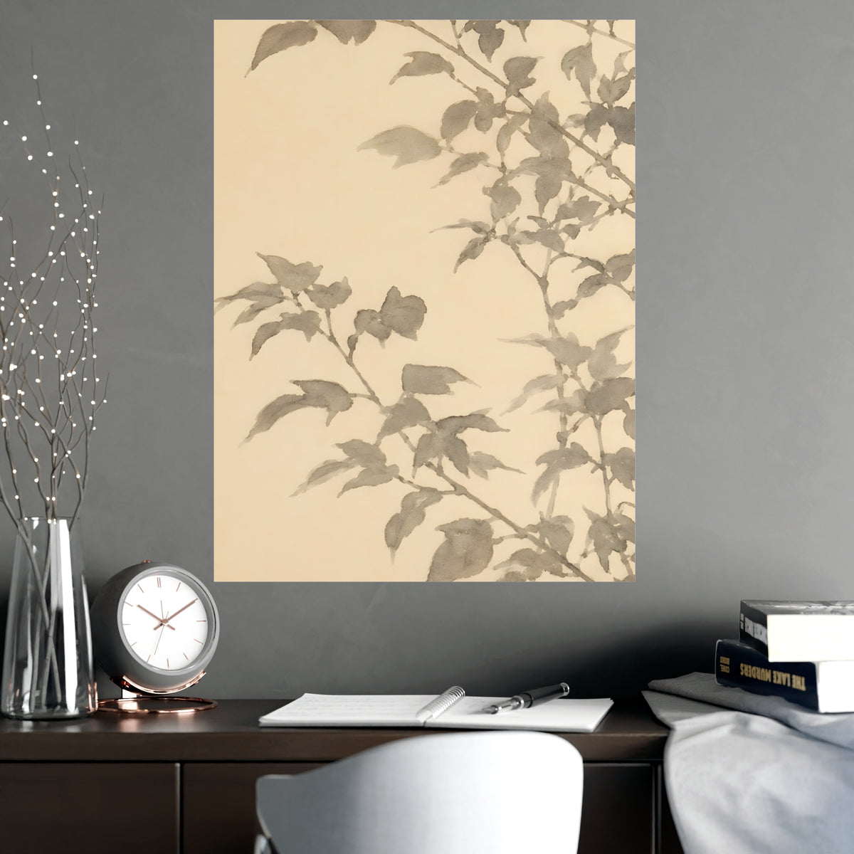 Leaf Shadow — leaf shadow, shown framed on a wall