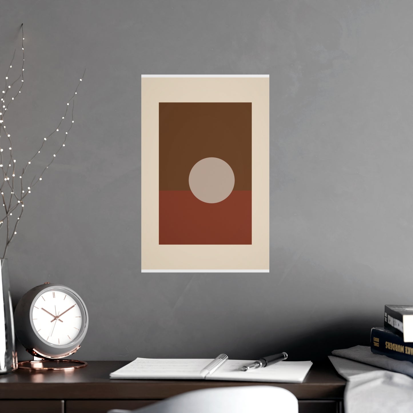 Muted 70s Sun Landscape Wall Art | Living Room Print