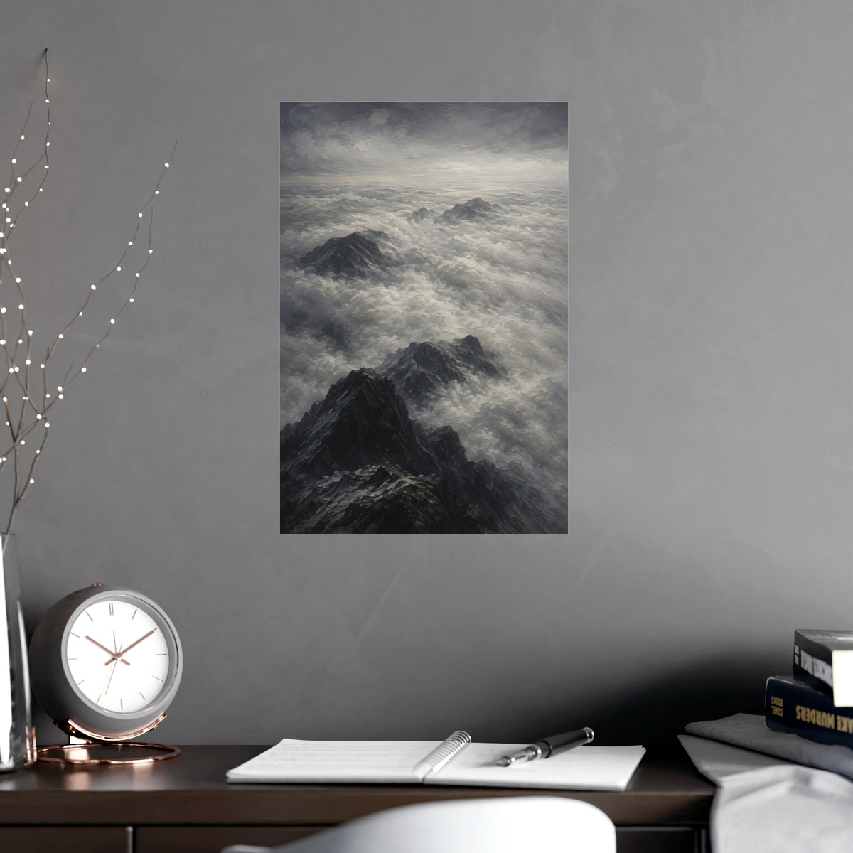 Sea of Cloud — sea of cloud, shown framed on a wall
