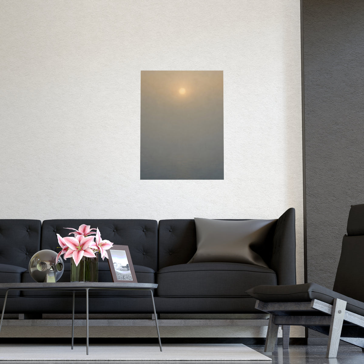 Sun Behind Fog — sun behind fog, shown framed on a wall