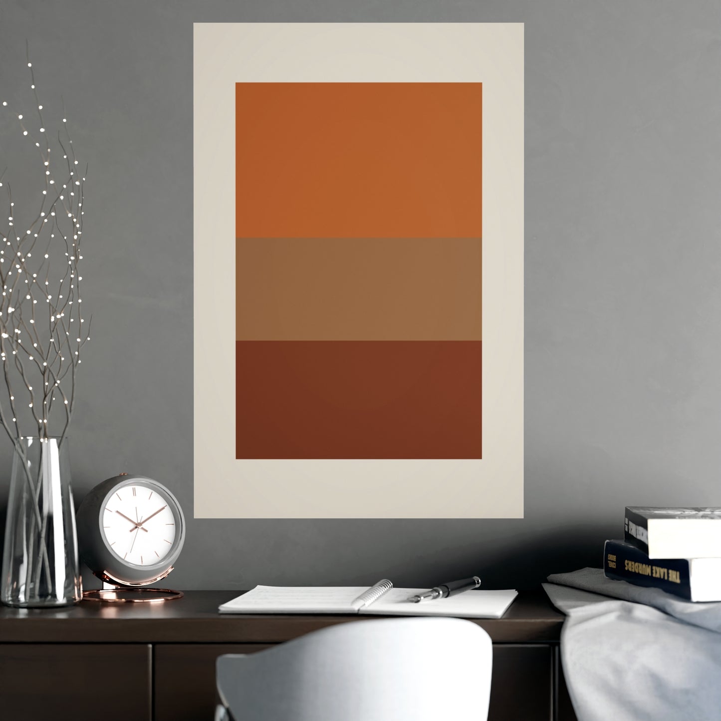 Warm Earth Blocks Boho Wall Art | Living Room Print