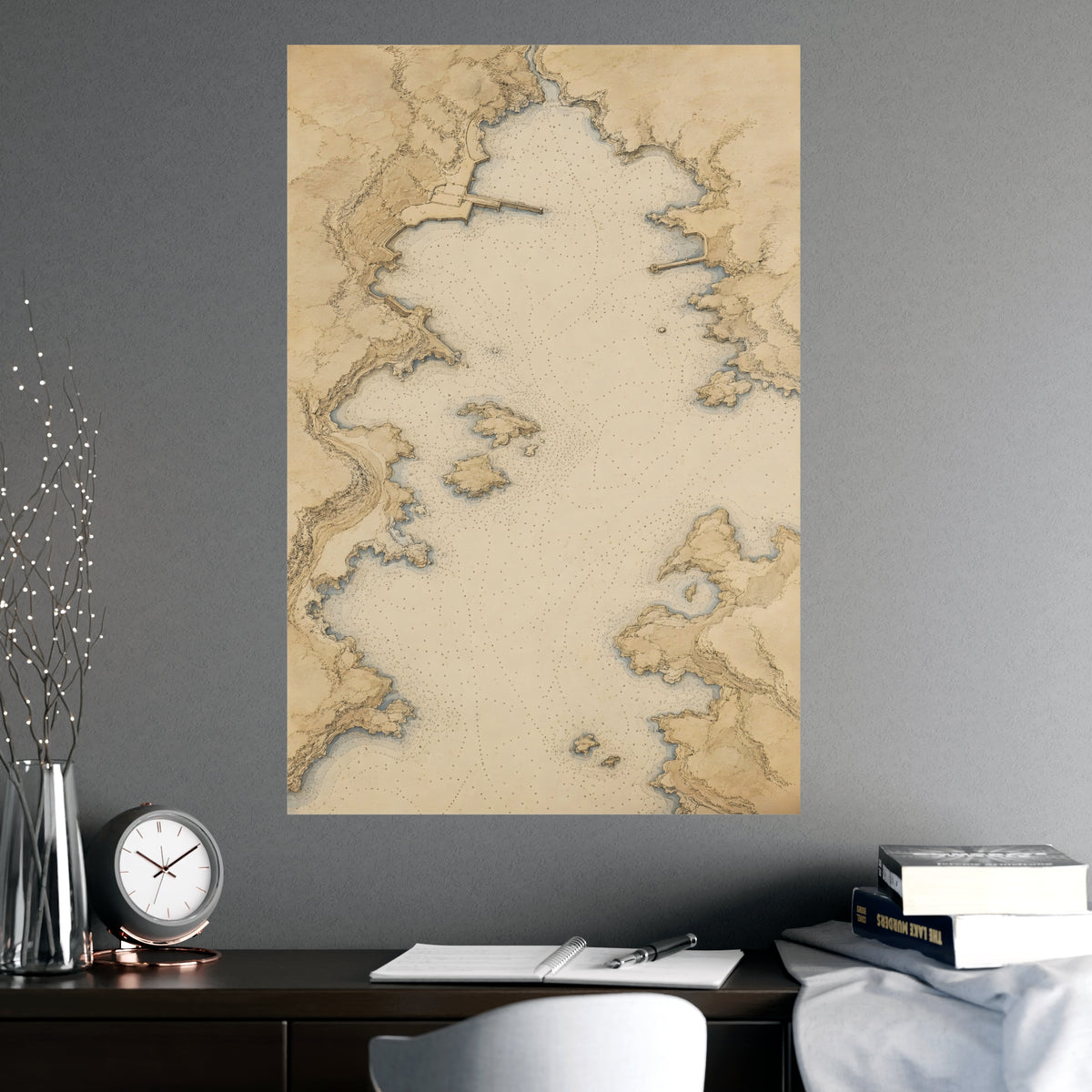 Harbour Soundings — harbour soundings, shown framed on a wall