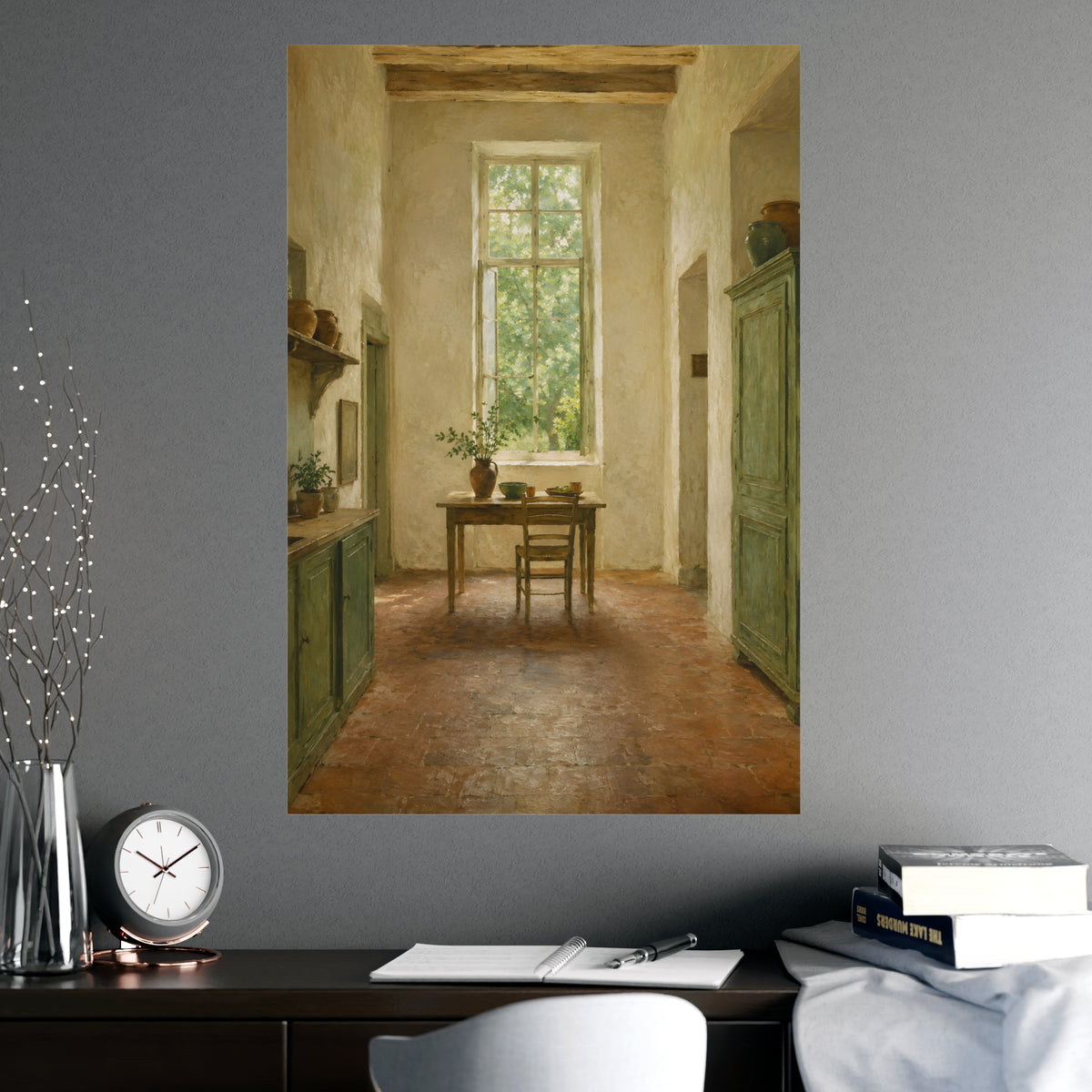 The Table from Across — the table from across, shown framed on a wall