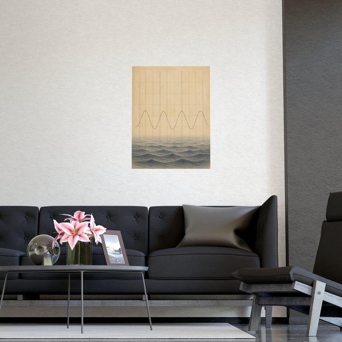 Tide Chart — tide chart, shown framed on a wall
