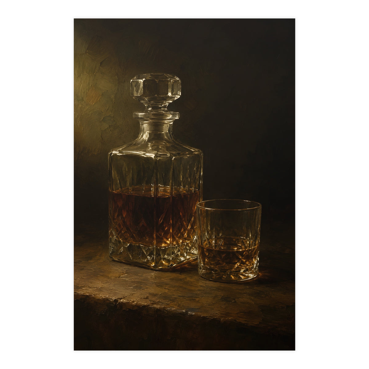 Decanter and Glass — decanter and glass, 24x36 in print