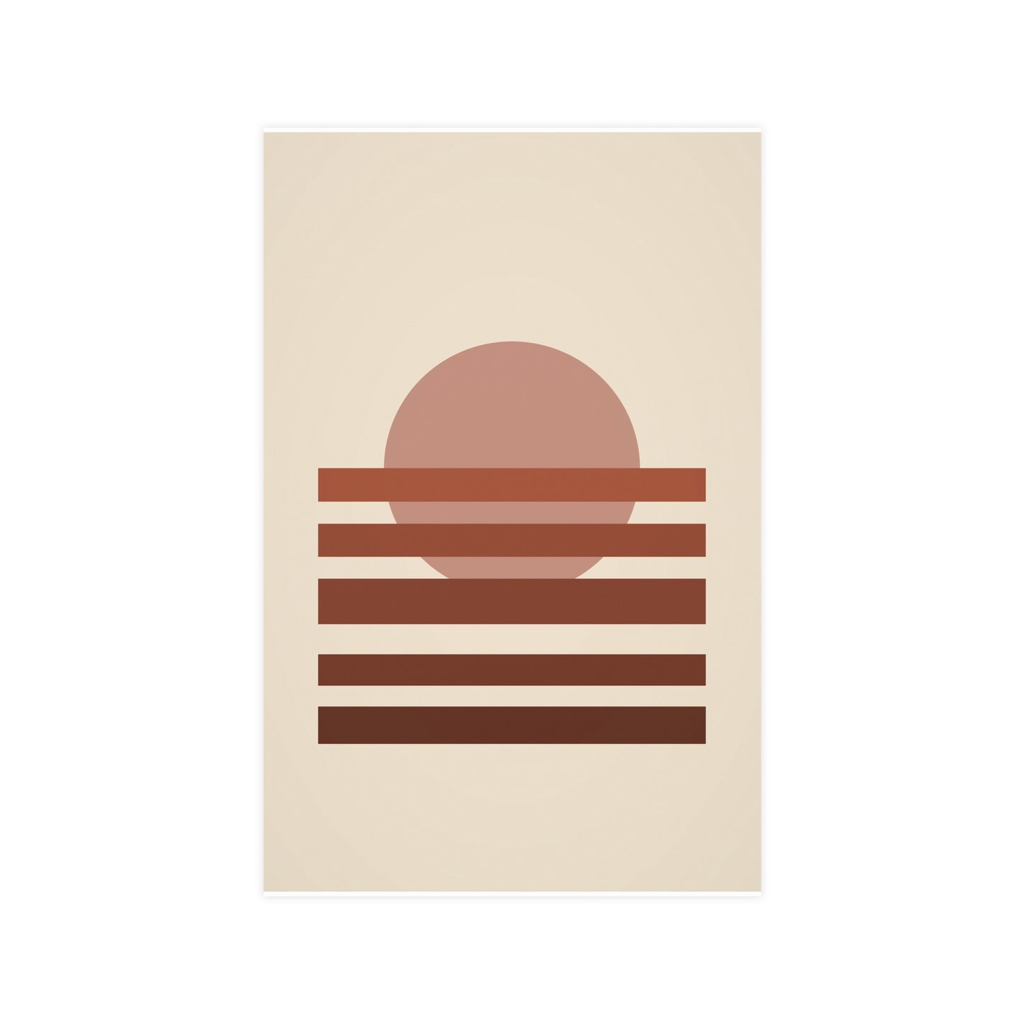 Muted 70s Sunset Landscape Wall Art | Living Room Print