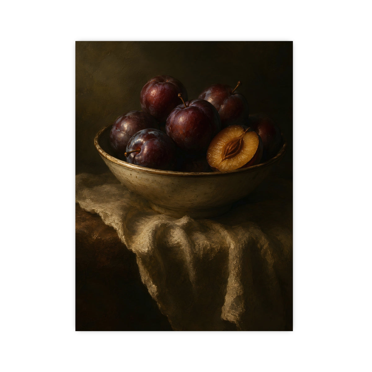 Bowl of Plums — bowl of plums, 12x16 in print
