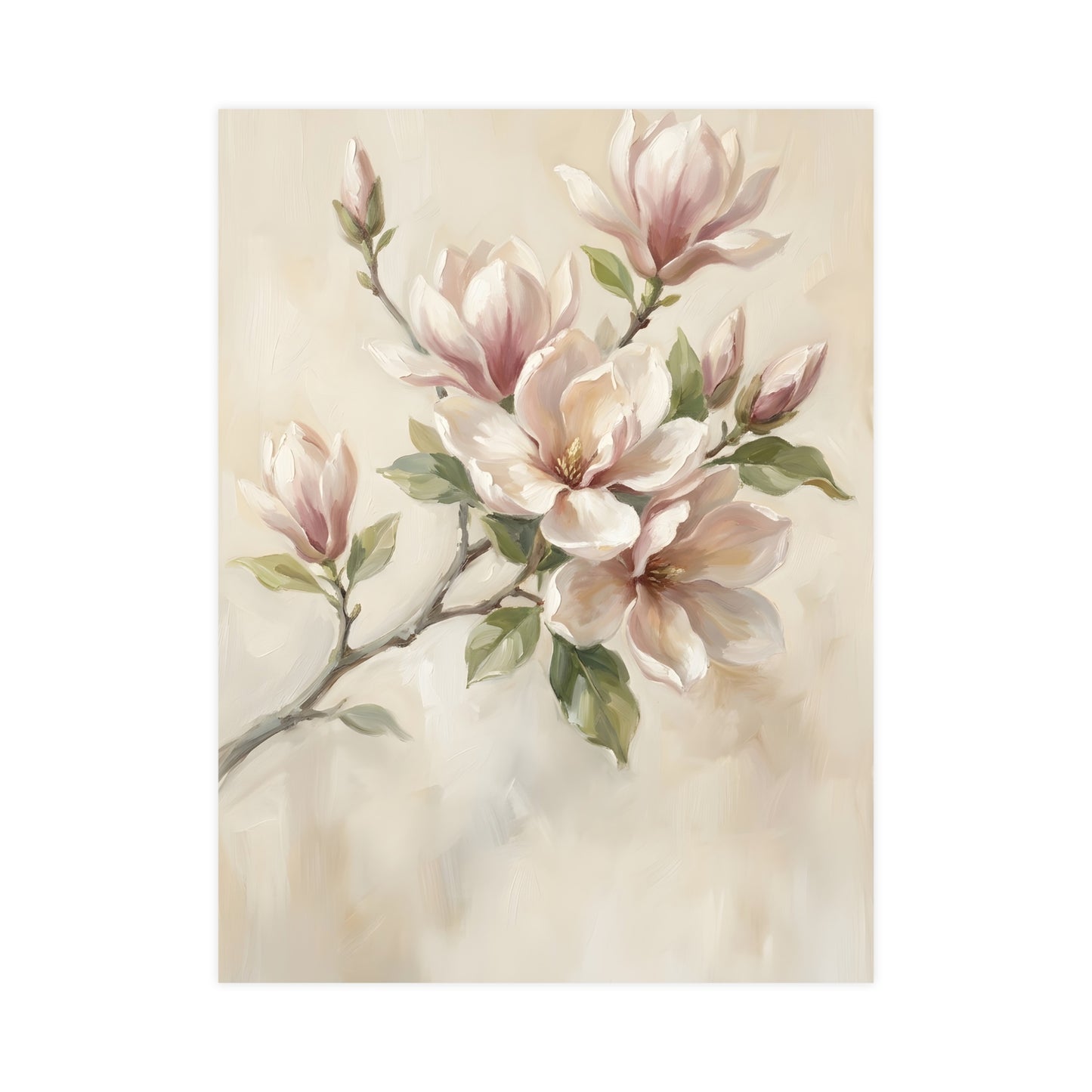 Branche de magnolia | Affiche Murale Romantique | Peinture