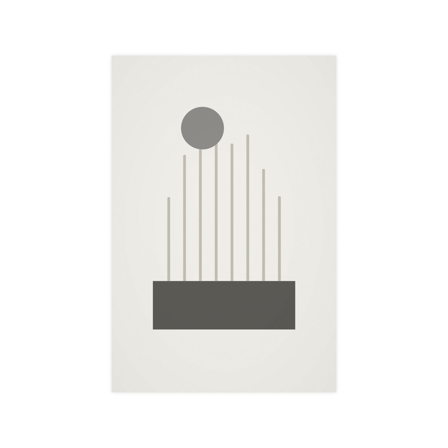 Charcoal Cream Lines Wall Art | Bedroom Print