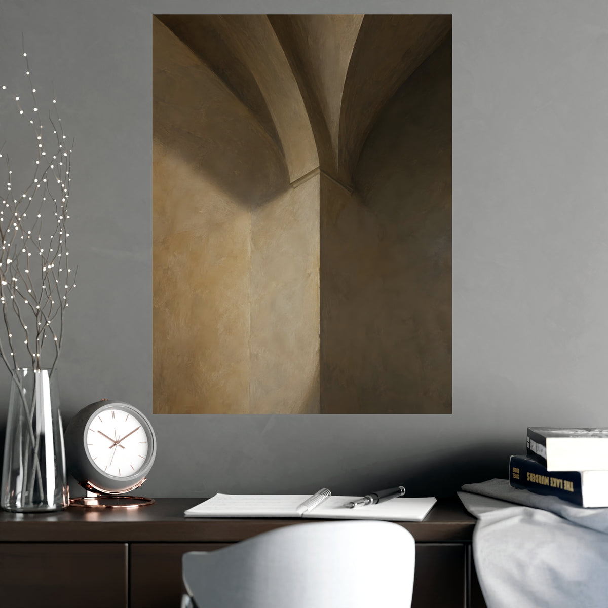 Vaulted Ceiling — vaulted ceiling, shown framed on a wall