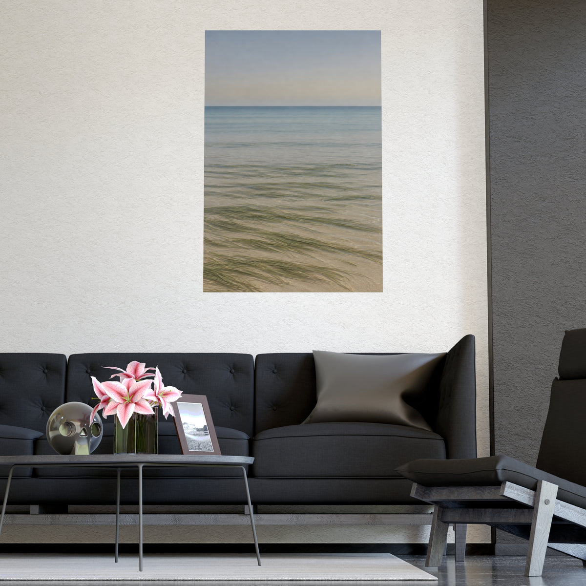 Combed by the Tide — combed by the tide, shown framed on a wall