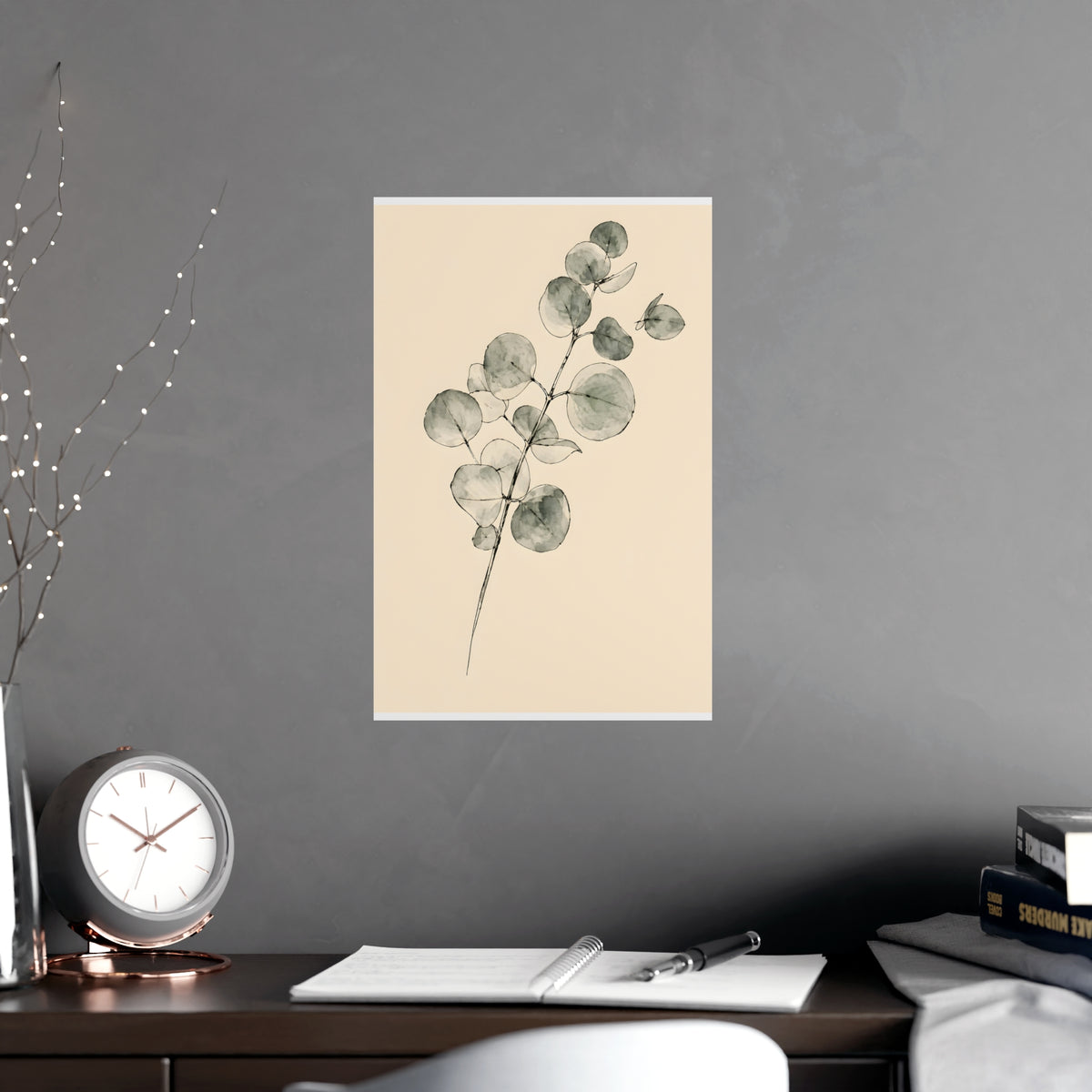 Eucalyptus — eucalyptus, shown framed on a wall