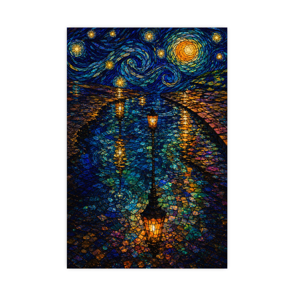 Lamps in a Puddle — lamps in a puddle, 20x30 in print