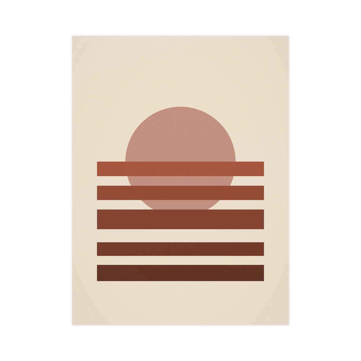 Muted 70s Sunset Landscape Wall Art — sunset landscape in a muted 70s palette, 18x24 in print