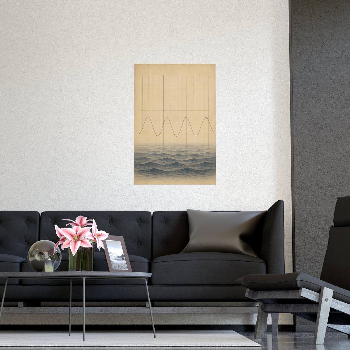 Tide Chart — tide chart, shown framed on a wall