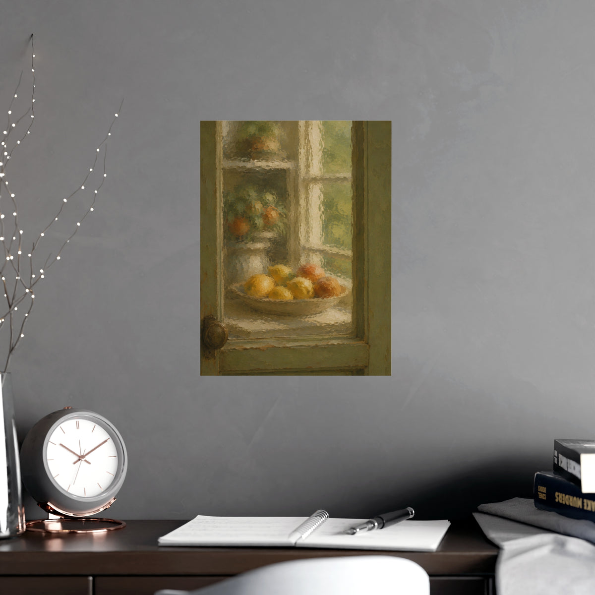 Through the Wavy Glass — through the wavy glass, shown framed on a wall