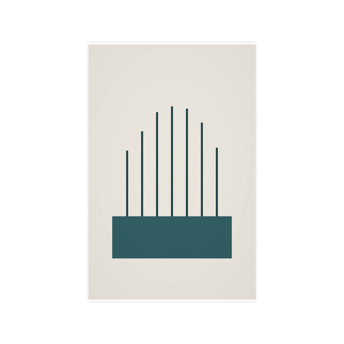 Deep Teal Lines Wall Art — lines in a deep teal palette, 11x17 in print