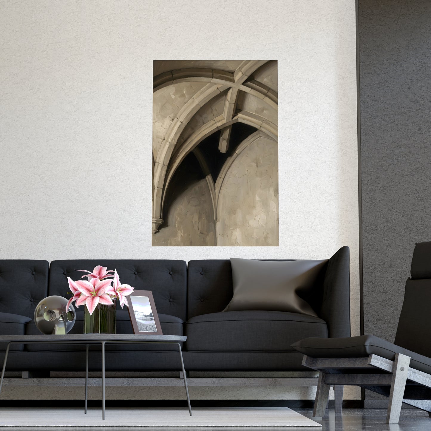 Vaulted Ceiling on a plain wall, shown at a larger size, 18x24 in print