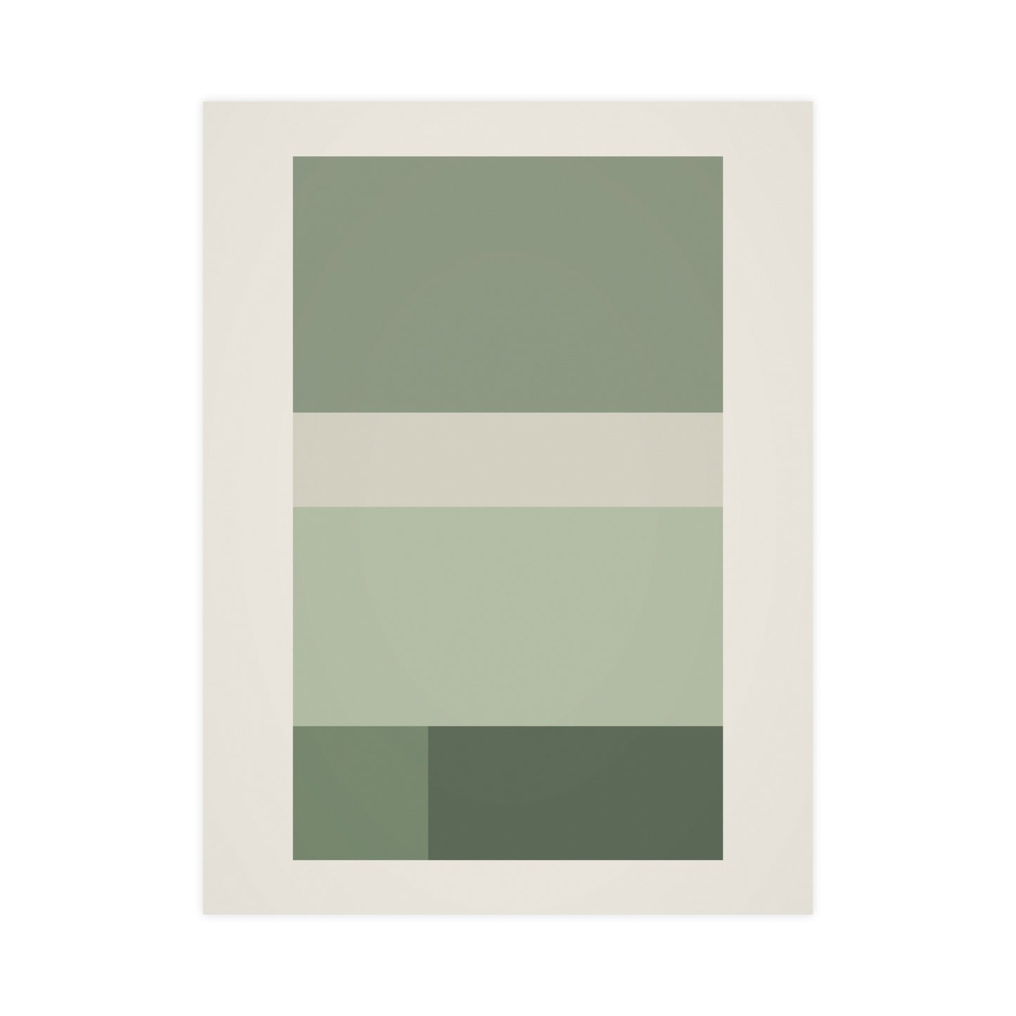 Sage Neutral Blocks Boho Wall Art | Living Room Print