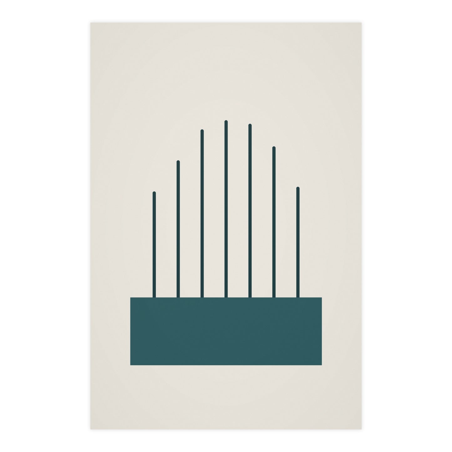Deep Teal Lines Wall Art | Bedroom Print