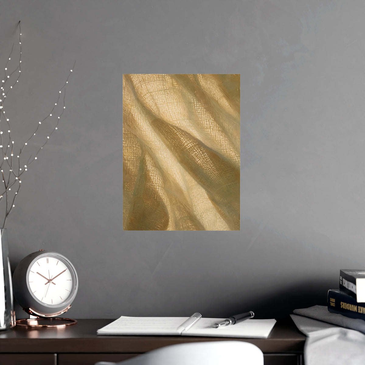 Gauze, Backlit — gauze, backlit, shown framed on a wall