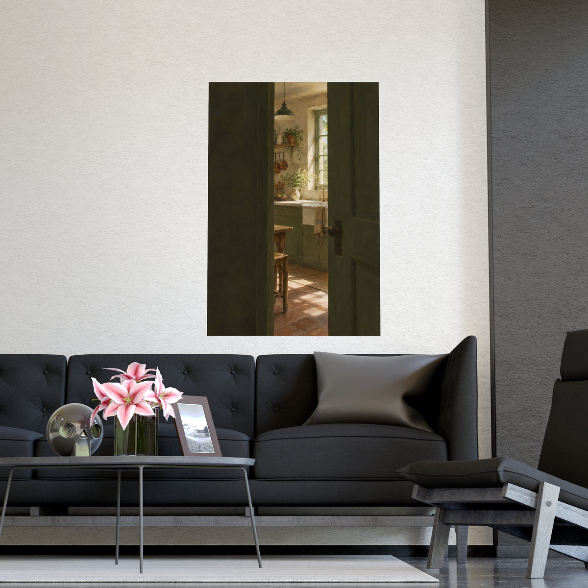 Through the Half-Open Door — through the half-open door, shown framed on a wall