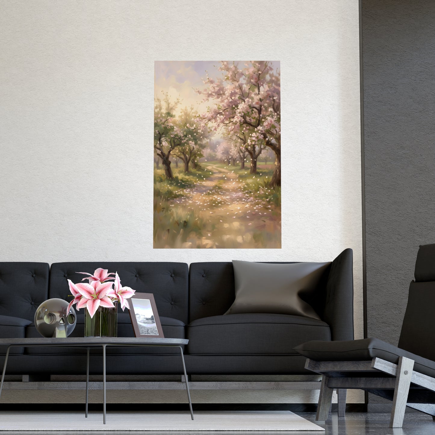 Orchard Path in Spring | Romantic Oil Painting Print | Wall Art