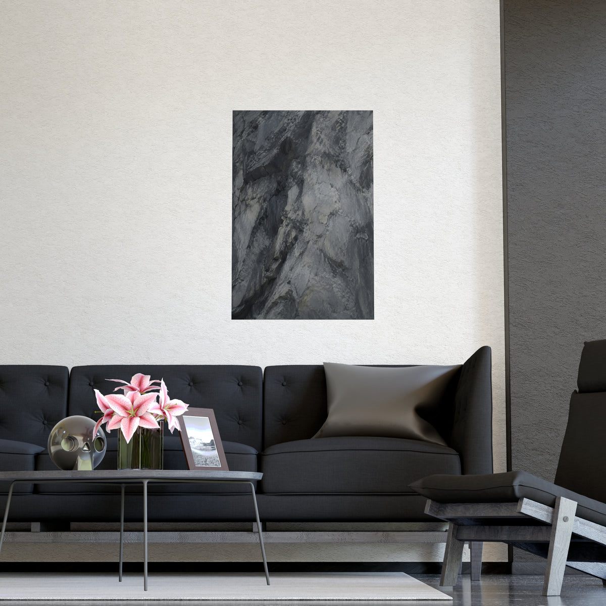 Rock Face — rock face, shown framed on a wall
