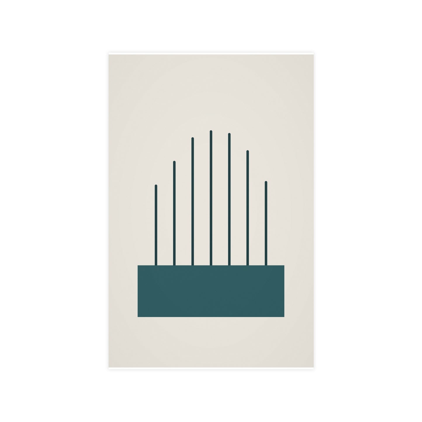 Deep Teal Lines Wall Art | Bedroom Print