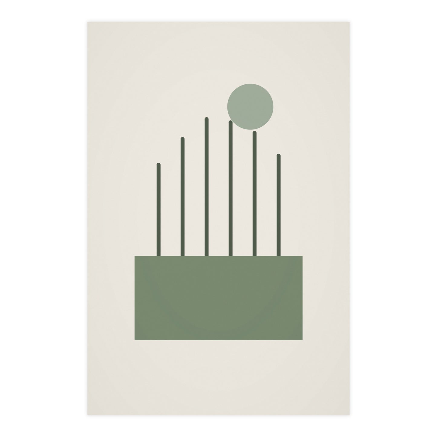 Sage Neutral Lines Boho Wall Art | Living Room Print
