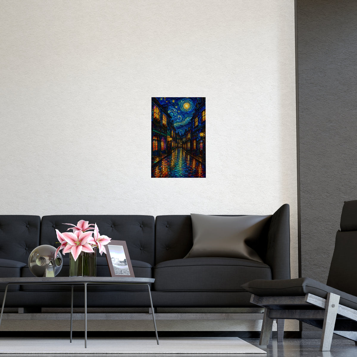 Wet Street — wet street, shown framed on a wall