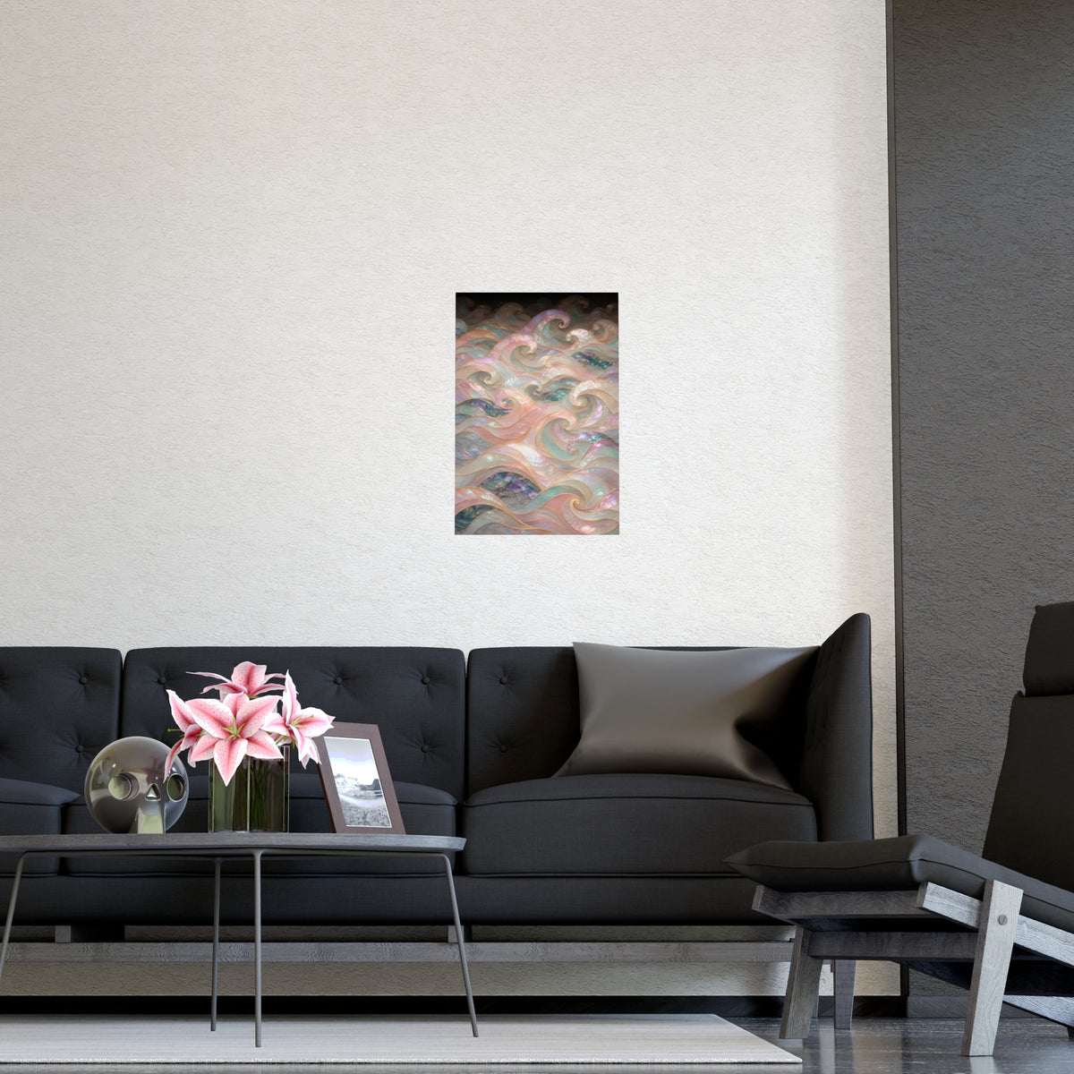 Wave Pattern — wave pattern, shown framed on a wall