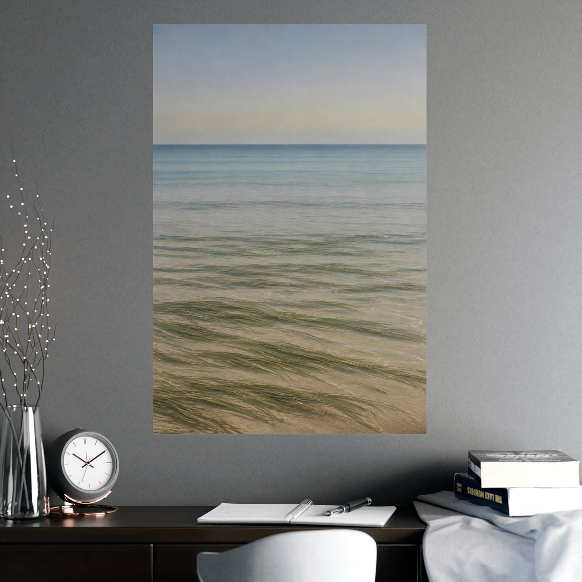 Combed by the Tide — combed by the tide, shown framed on a wall