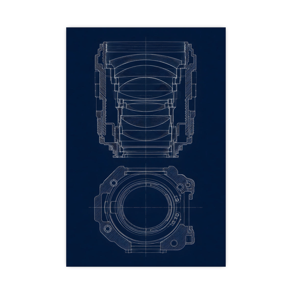 Lens and Mount — lens and mount, 16x24 in print