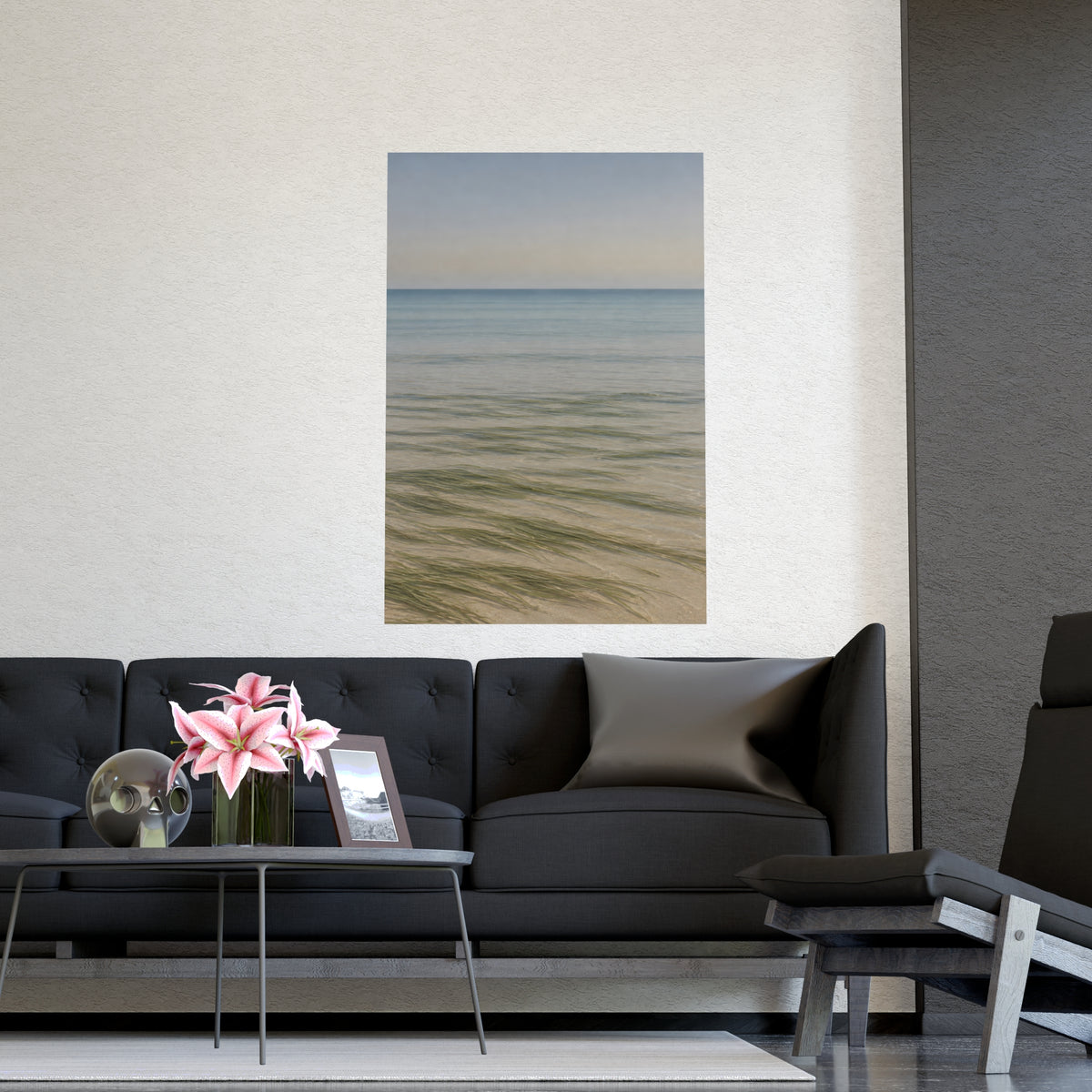 Combed by the Tide — combed by the tide, shown framed on a wall