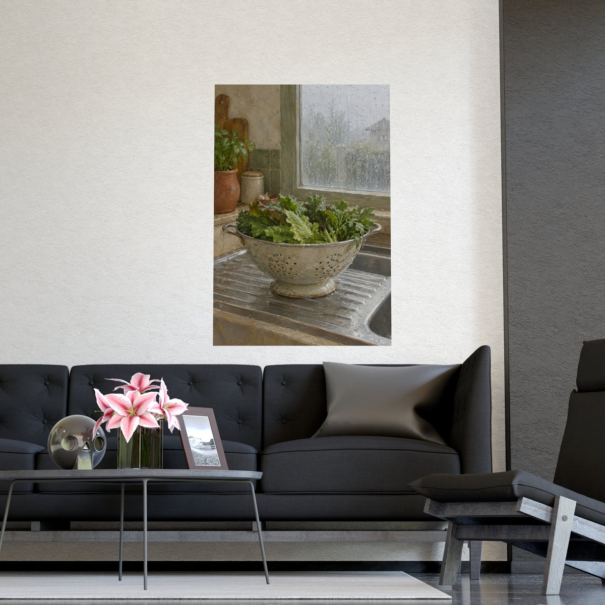 A Rainy Morning — a rainy morning, shown framed on a wall