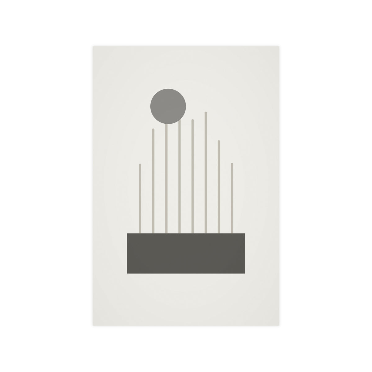 Charcoal Cream Lines Wall Art — lines in a charcoal cream palette, 12x18 in print