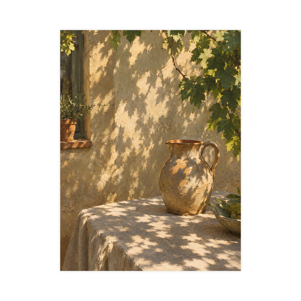 Leaf Shadow on Linen — leaf shadow on linen, 18x24 in print