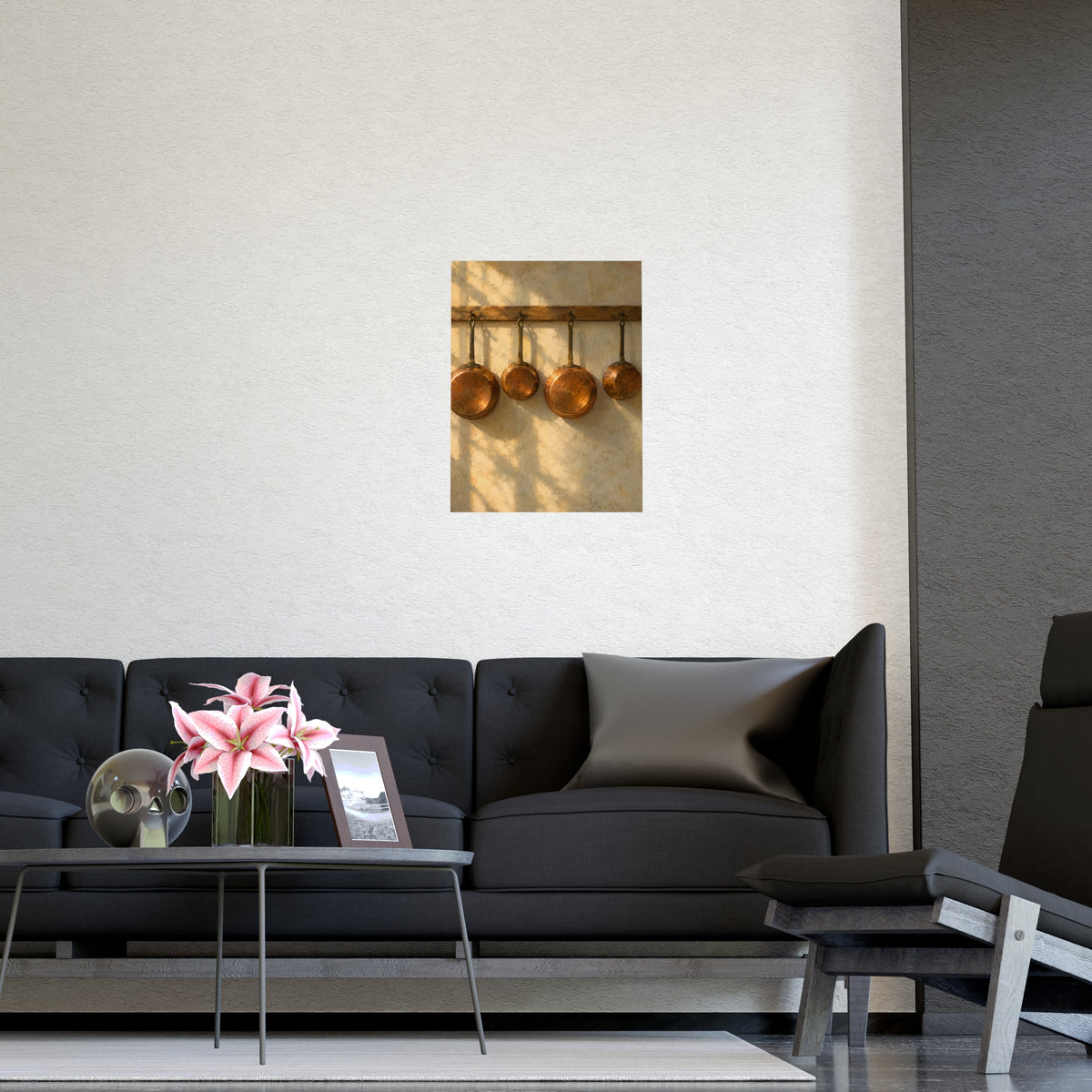 Copper on the Wall — copper on the wall, shown framed on a wall