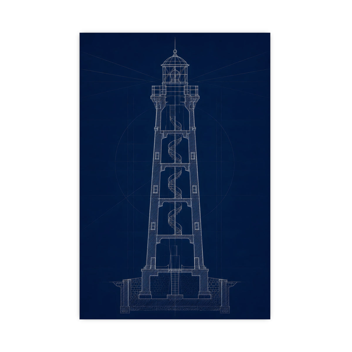 Lighthouse, in Section — lighthouse, in section, 20x30 in print