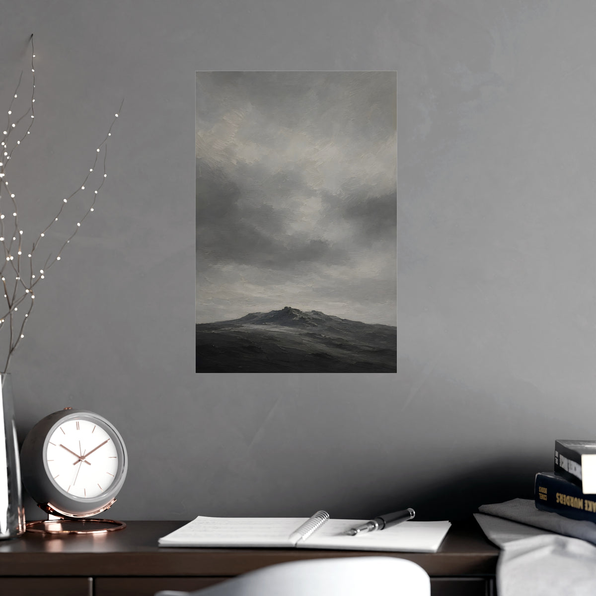 Distant Ridge — distant ridge, shown framed on a wall