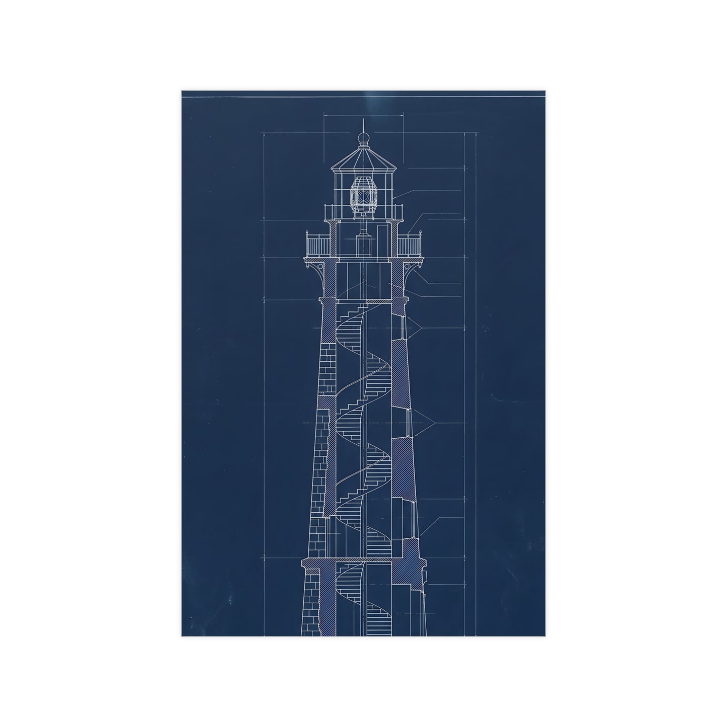 Lighthouse, in Section — lighthouse, in section, 12x16 in print