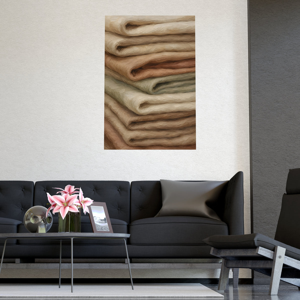 Folded Stack — folded stack, shown framed on a wall