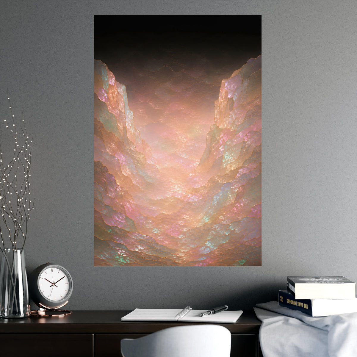 The Gap Between — the gap between, shown framed on a wall